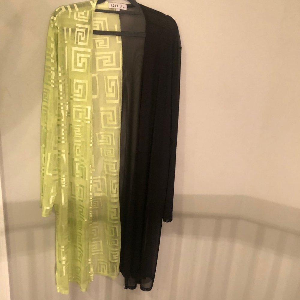 Neon Green and Black shawl